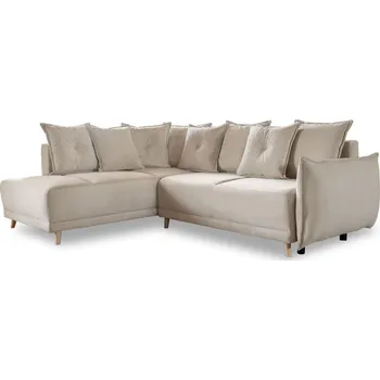 Pohovka Béžová manšestrová rozkládací rohová pohovka (levý roh) Lazy Lukka – Miuform ID_1623008