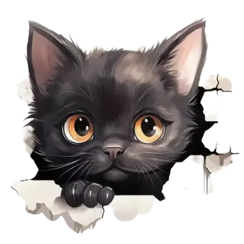 Nažehlovací obrázek - kotě ve zdi V (16,8 x 18,0 cm)