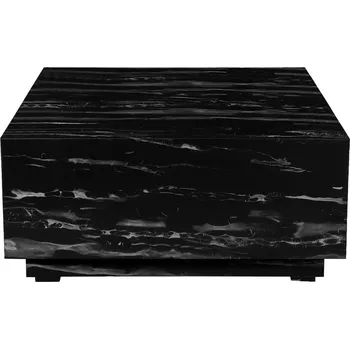 Konferenční stolek Černý konferenční stolek v dekoru mramoru 100x100 cm Vito - Støraa ID_1501228