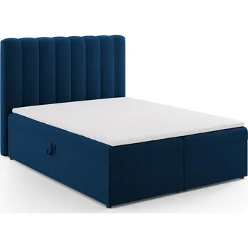 Postel Tmavě modrá boxspring postel s úložným prostorem 160x200 cm Gina – Milo Casa ID_1598980