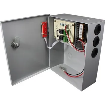 Napájecí zdroj pro osvětlení XtendLan Zdroj 12V DC, 1 port, 5A celkem, 60W,skříňka, zálohovatelný baterií, relé porty