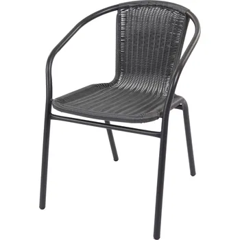 Linder Exclusiv Zahradní židle RATAN Tmavě šedá/Černá