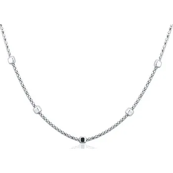 Náhrdelník Moderní stříbrný kostičkový náhrdelník 45-49 cm STNAH253F