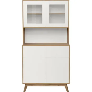 Knihovna Kredenc v dekoru dubu v bílo-přírodní barvě 84x165 cm Skandi – Støraa ID_1671048