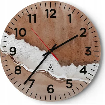 Hodiny Kuchyňské nástěnné hodiny 30x30 Brzeg Moderní skleněné hodiny do obýváku Tiché