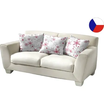 Povlak na dekorativní polštářek Vánoční povlak na polštář 50x70 flanel Vločky šedé