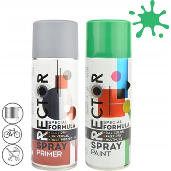 Barva ve spreji Sada zeleného barva + základní nátěr ve spreji