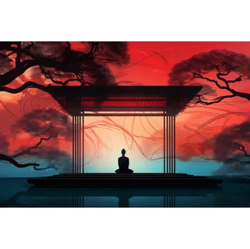 Plakát Plakát Meditace v lotosové pozici bez rámu 91,5 x 61 cm