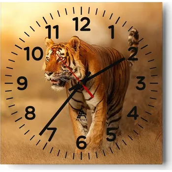 Hodiny Nástěnné hodiny do obýváku 40x40 Zvířata Bezhluczne Skleněné hodiny Tiché