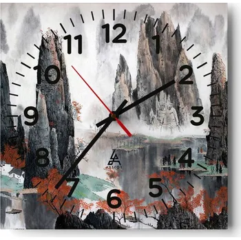 Hodiny Kuchyňské nástěnné hodiny 30x30 Abstrakce Skleněné hodiny do obýváku Moderní Tiché