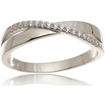 Prsten Dámský stříbrný prsten s čirými zirkony AGG363