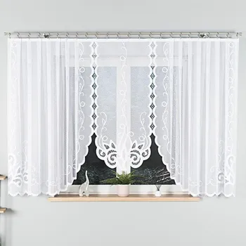 Bílá žakárová záclona EVELINA 400x160 cm