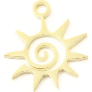 Přívěsek EU Přívěsek slunce 13mm chirurgická ocel gold plating 24kt