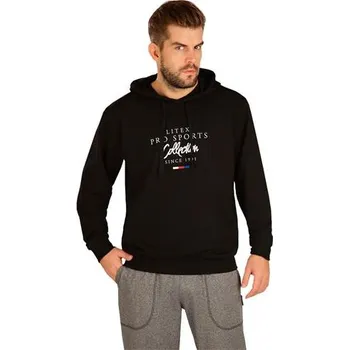 Jezdecká mikina Pánská mikina Litex, černá s nápisem - vel. M