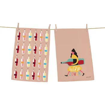 Utěrka Sada 2 bavlněných kuchyňských utěrek Butter Kings Wine Lover, 70 x 50 cm ID_1382349