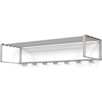 Věšák Šedo-béžový kovový nástěnný věšák s poličkou Rex – Spinder Design ID_1616818