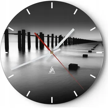 Hodiny Nástěnné hodiny do kuchyně 30x30 Krajina Skleněné hodiny do obýváku Tiché
