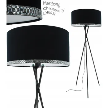 Stojací lampa Moderní stojací lampa ČERNÁ s dekoračním stínidlem 40 cm