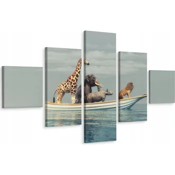 Obraz Vícedílný obraz ZVÍŘATA Lodě Moře 3D 150x90 cm