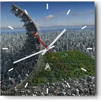 Hodiny Velké nástěnné hodiny 40x40 Abstrakce Skleněné tiché hodiny
