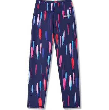 Dívčí kalhoty Dívčí funkční legíny - Wolf T2592, tmavě modrá / pírka Barva: Modrá tmavě, Velikost: 116