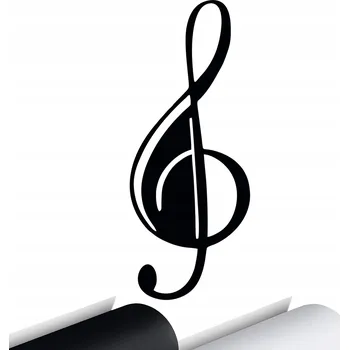 Samolepicí dekorace na vozidlo SAMOLEPKA na auto Houslový klíč Hudba 6x15