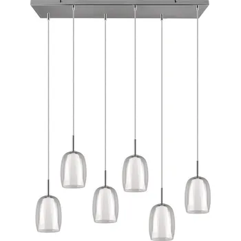 Závěsné svítidlo se skleněným stínidlem ve stříbrné barvě Barret – Trio Select ID_1615092