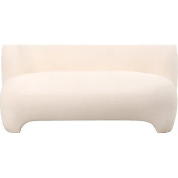 Pohovka Bílá pohovka z textilie bouclé 142 cm Ardor – Leitmotiv ID_1697872