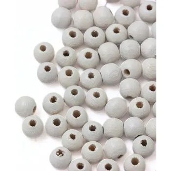 Dětské navlékací korálky EU Korálek dřevěný 8mm bílá 803L