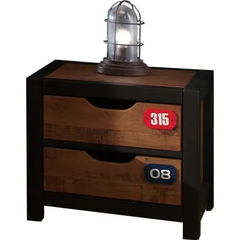 Noční stolek Hnědý noční stolek z borovicového dřeva Vipack Alex ID_1440965