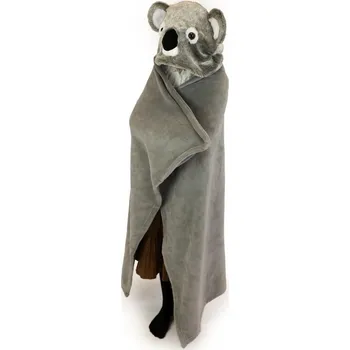 Dětská deka Cozy Noxxiez Hřejivá deka s kapucí se zvířátkem a tlapkovými kapsami Koala