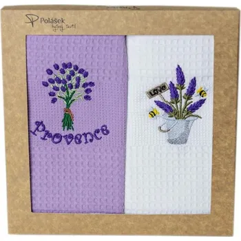 Utěrka Dárková sada vaflových vyšívaných utěrek set 8