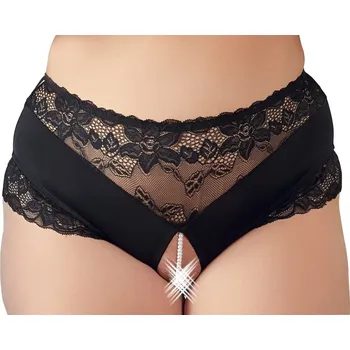 Dámské erotické kalhotky Kalhotky Cottelli Collection Plus Pearl Briefs černé 4XL - s kupónem KUP15 cena 294 Kč + extra diskrétní expedice