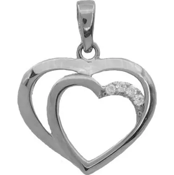 Přívěsek Zlatý přívěsek z bílého zlata srdce 2698LOTW