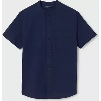 Chlapecká košile Chlapecká košile bez límečku s krátkým rukávem Mayoral 6118-79 tmavě modrá (6118-79)