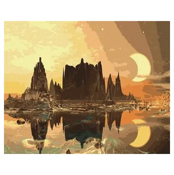 Set školních potřeb Malowanie po numerach - Złote Miasto 40x50cm