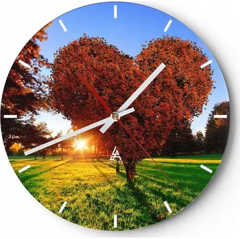 Hodiny Nástěnné hodiny do kuchyně 30x30 Krajina Skleněné hodiny do obýváku Tiché