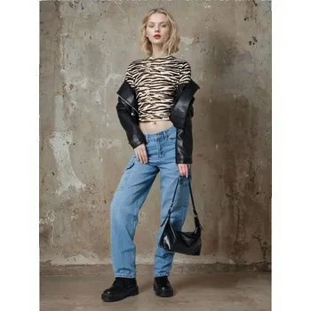 Dámské džíny Sinsay - Džíny cargo - modrá - 947CF-55J - 947CF-55J-34