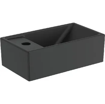 Ideal Standard Tempo - Umývátko 37x21 cm, bez přepadu, otvor pro baterii vlevo, černá E2113V3