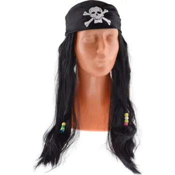 Karnevalová paruka Karnevalová paruka dlouhá černá, Pirát