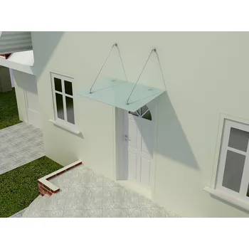 Stříška nad vchodové dveře Fisher Olymp skleněná vchodová stříška mléčná 175x90 cm