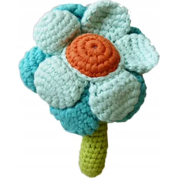 TYRKYS KVĚTINA háčkované chrastítko Pebble