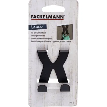 Věšák Háček Věšák na Dvířka Skříňky Černý Kovový Dvojitý