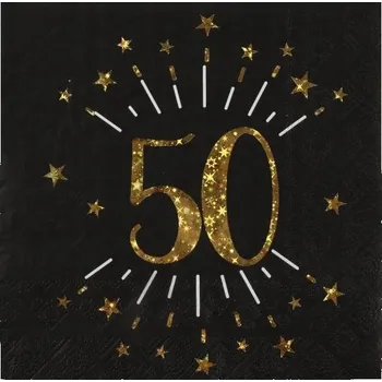 Papírový ubrousek Černé ubrousky s potiskem 50 x 33 cm 10 kusů