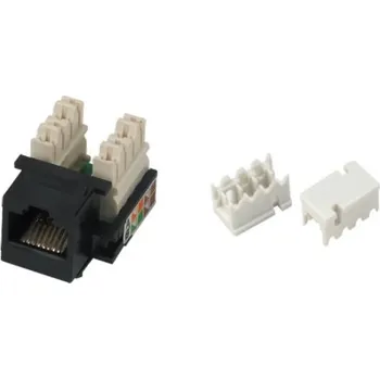 Počítač XtendLan Keystone jack RJ45, CAT5e, UTP, s krytkami proti prachu, černý