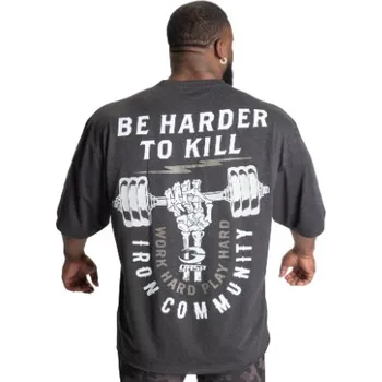Pánské tričko Gasp HARDER TO KILL IRON TEE DARK GREY MELANGE – tričko Gasp tmavě šedé Velikost: 4XL