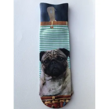 Dámské ponožky aura.via Dámské ponožky s celopotiskem zvířátek, velikost 38-41 Pes - Mopsík