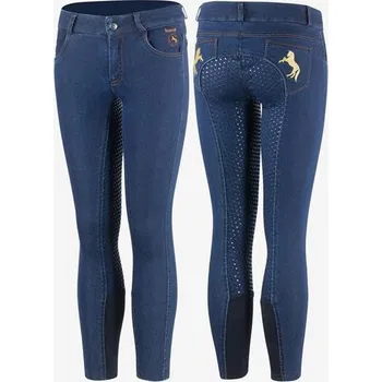 Jezdecké kalhoty Dětské jezdecké rajtky Horze Annika, denimové - vel. 160