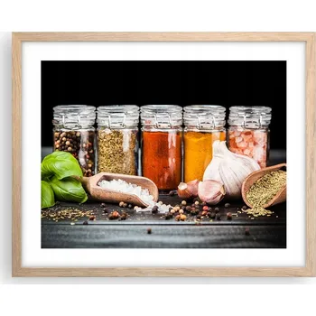 Obraz Obraz plakát na zeď v rámu světlý dub 50x40 gastronomie foto do obýváku