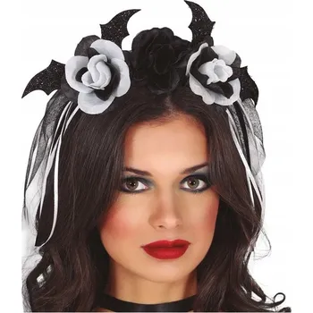 Karnevalový doplněk Čelenka Fiestas Guirca s křídly netopýra, černá